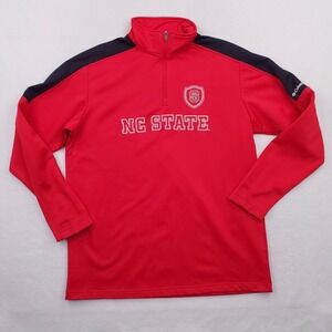 NC State Jacket Mens Large Red Black Columbia 1/4 Zip Pullover College Wolfpack